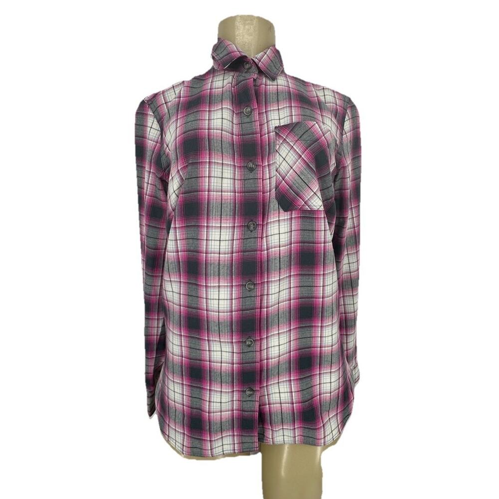 Eddie Bauer XS Women Button Up Shirt Long Sleeve Plaided Outdoors E63v